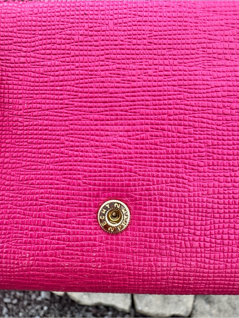 MCM Hot Pink Leather Trifold Wallet Charm Detail with COA - Picture 12 of 16